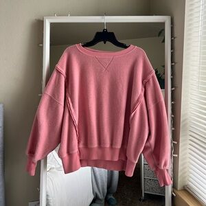 American Eagle Oversized Pink Women's Crewneck Sweatshirt